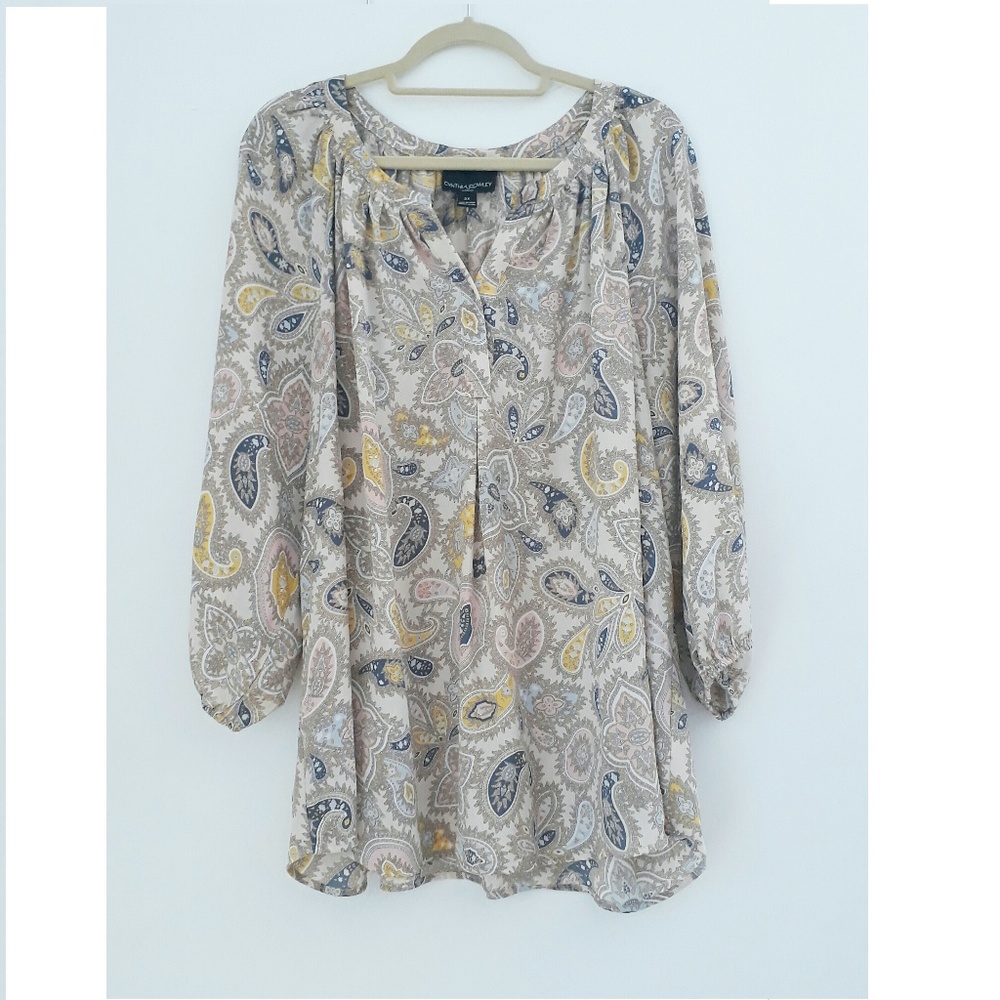 Cynthia Rowley 3/4 sleeve  Blouse Plus Sz 2X- K12